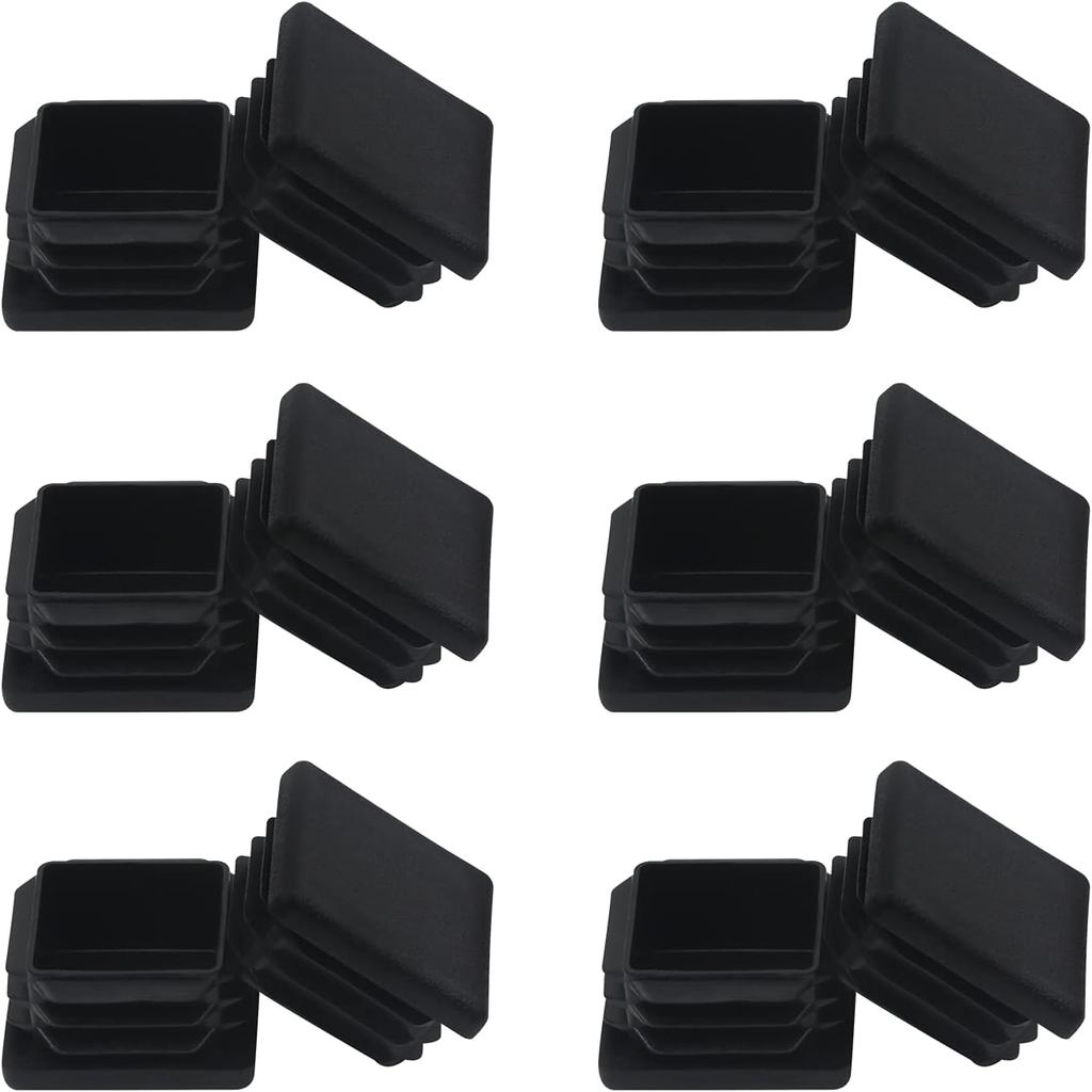 2 "2x2 Nắp Đầu Ống Vuông Phích Cắm Nhựa 12 Cái, 2" x2 "2 Inch Vuông Ống Cắm 2x2 Mũ Cuối Ống Đen Hàng