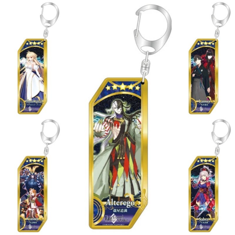 Móc khóa Fate/Grand Order FGO Acrylic mica hình thẻ bài Servant Saber Alterego trang trí cặp sách là
