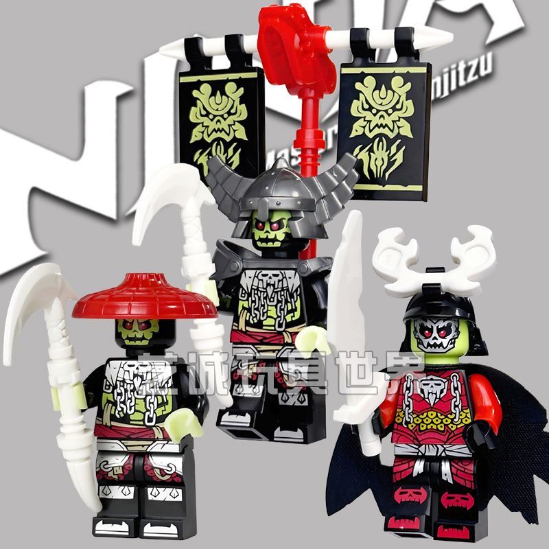 Tương thích Lego Phantom Ninja Minifigure Xương Trắng Skeleton King Knight Villain Hunter Army vs Gh