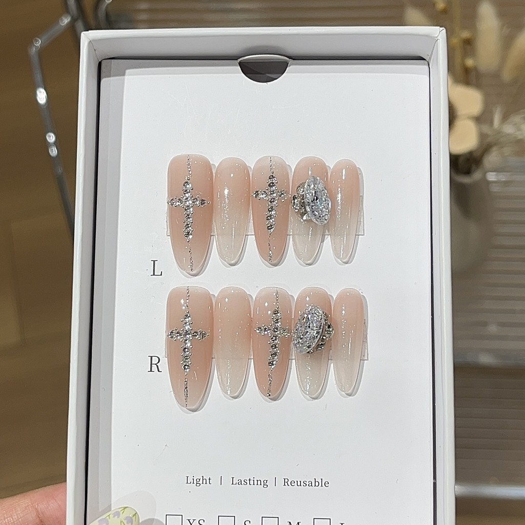 [Gối Xingyu] Ánh trăng trắng Milky White Fairy Pink Gradient Cross Stick Diamond Boutique Star Zirco