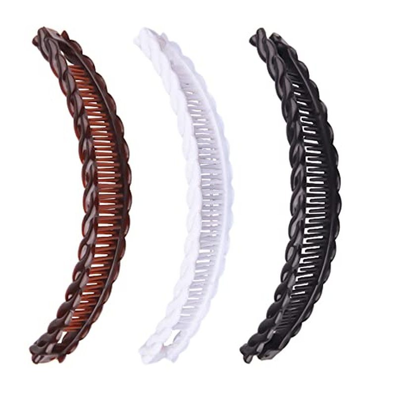 1st Choice 3 Pieces Clincher Combs Banana Combs Banana Clip Grip Comb Fishtail Fish Hair Lady Fish S