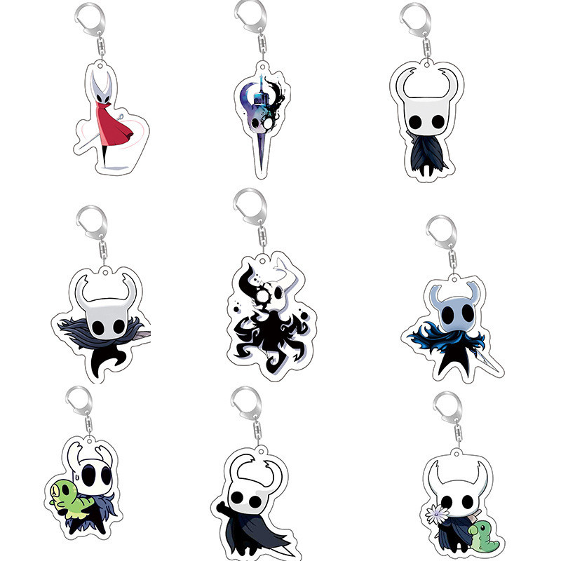 Anime Hollow Knight Game Cartoon Keychain Octopus Cartoon Figures Acrylic Pendant Key Ring Bag Acces