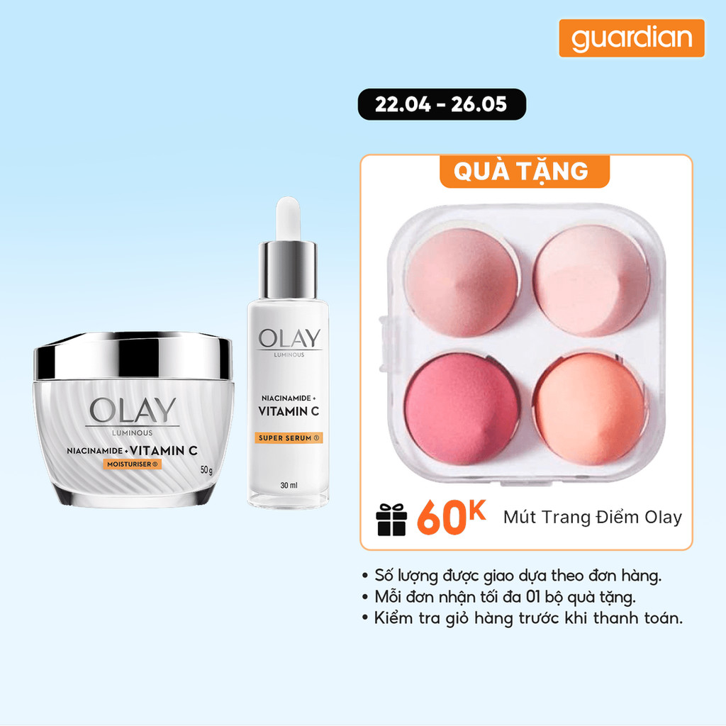 Combo Kem Dưỡng Ẩm Olay Niacinamide Vitamin C 50g & Tinh Chất Dưỡng Ẩm OLay Niacinamide 30Ml