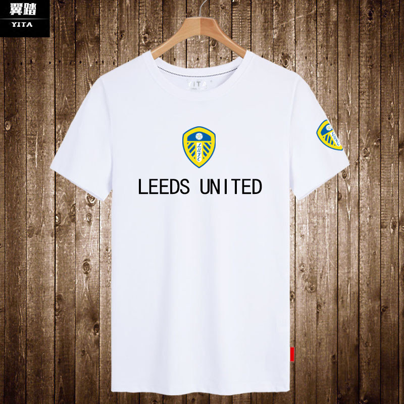 Đồng phục bóng đá Leeds Union - Áo thun tay ngắn nam nữ, chất liệu cotton nguyên chất