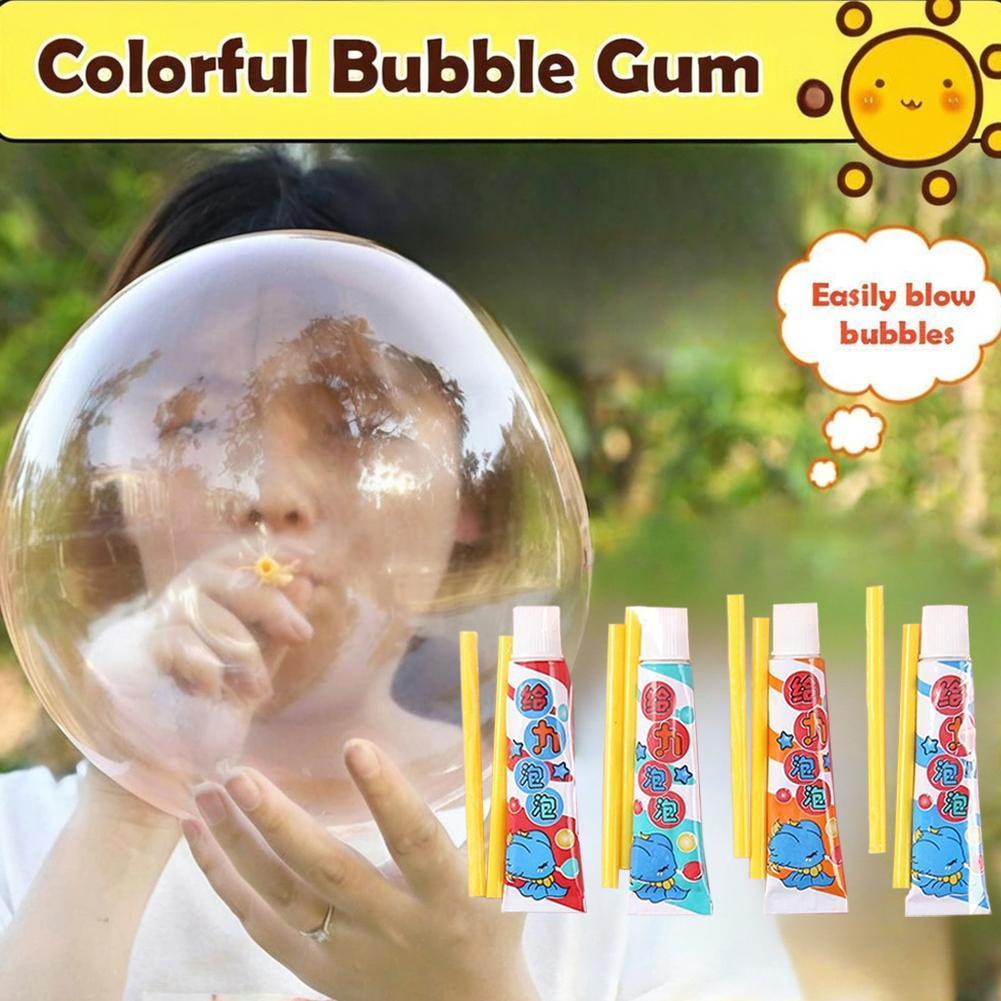 Màu Sắc Ngẫu Nhiên Bong Bóng Thổi Bong Bóng Nhựa Thưởng Thức Hoài Cổ Bong Bóng Thổi Trò Chơi Co Giãn