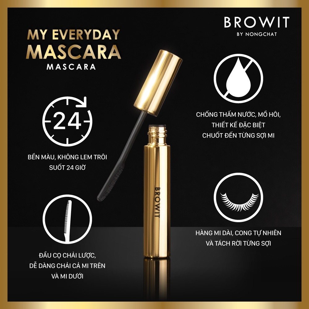 Chuốt Mi Nongchat Browit Siêu Tơi Dài Và Cong Mi, Kháng Nước Siêu Bền Mascara My Everyday 5.5g | BigBuy360 - bigbuy360.vn
