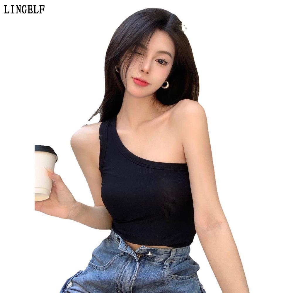 LINGELLF Ice Silk Sling - Áo Khoác Vest Spice Girl Mùa Hè, Thiết Kế Đẹp Với Miếng Lót Ngực, Thích Hợ