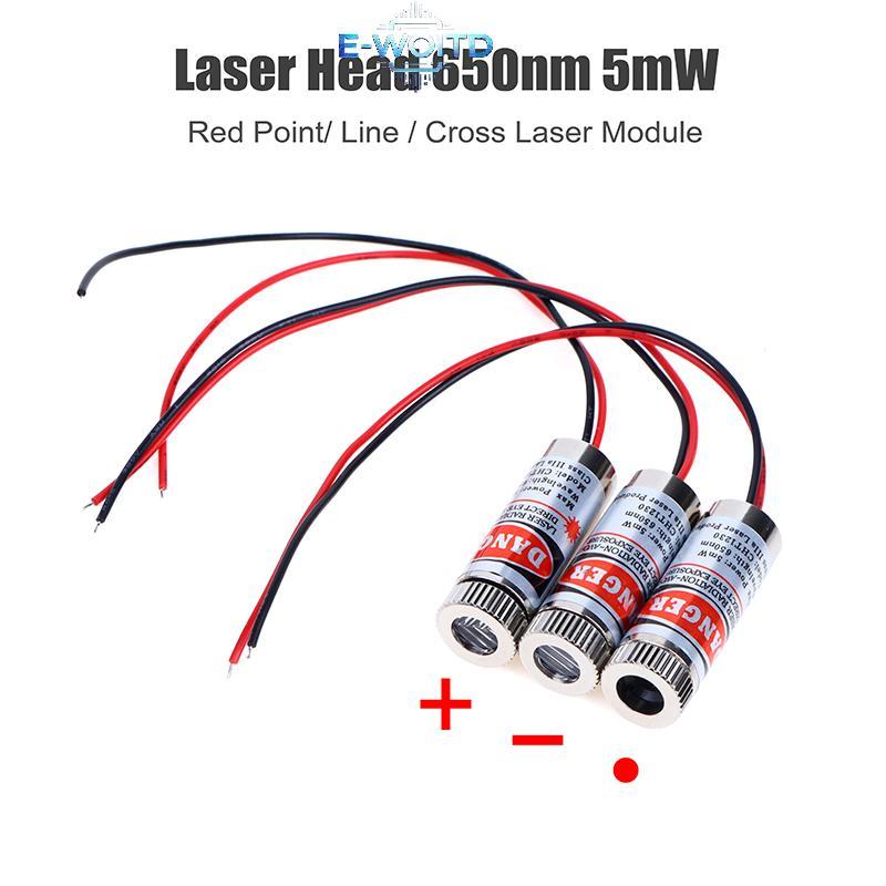 E-WOITD 650nm 5mW Red Point / Line / Cross Laser Module Đầu Laser Ống Laser 3v-5v Đầu Laser chấm đượ