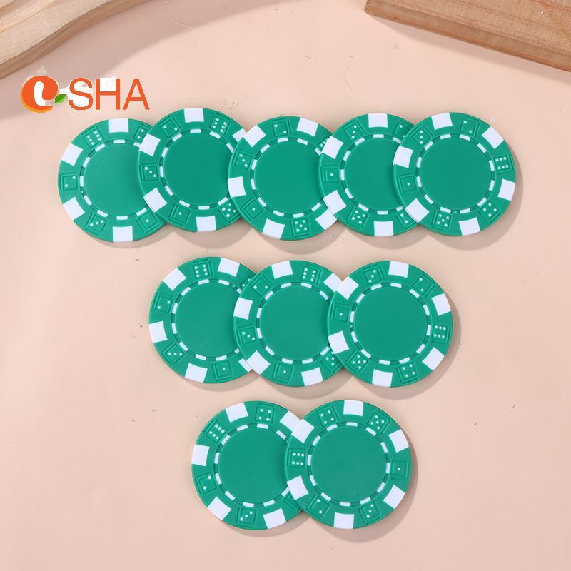 [LSHA] 10 Chiếc Nhựa ABS Poker Chips Casino Texas Hold 'em Poker Đồng Xu Kim Loại 11.5g Chip Poker G
