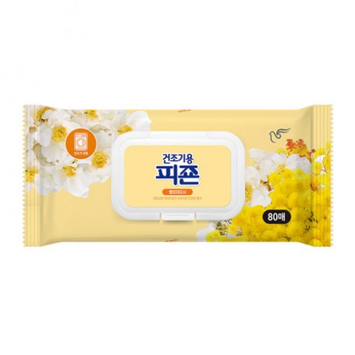 Pijon Original Dryer Sheet Fabric Softener Yellow Mimosa Full Size, 80 Sheets, 1 Pack