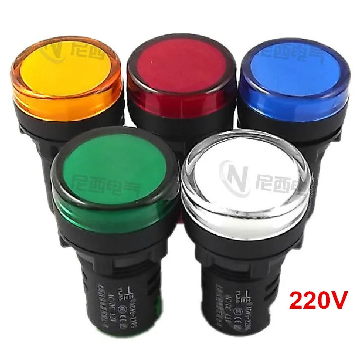 FZ5 Cái / lốc 22 Mm AC / DC 220V Bảng Điều Khiển Đèn Led Tín Hiệu Độ Sáng Chống Cháy Chỉ Báo Đèn Kíc