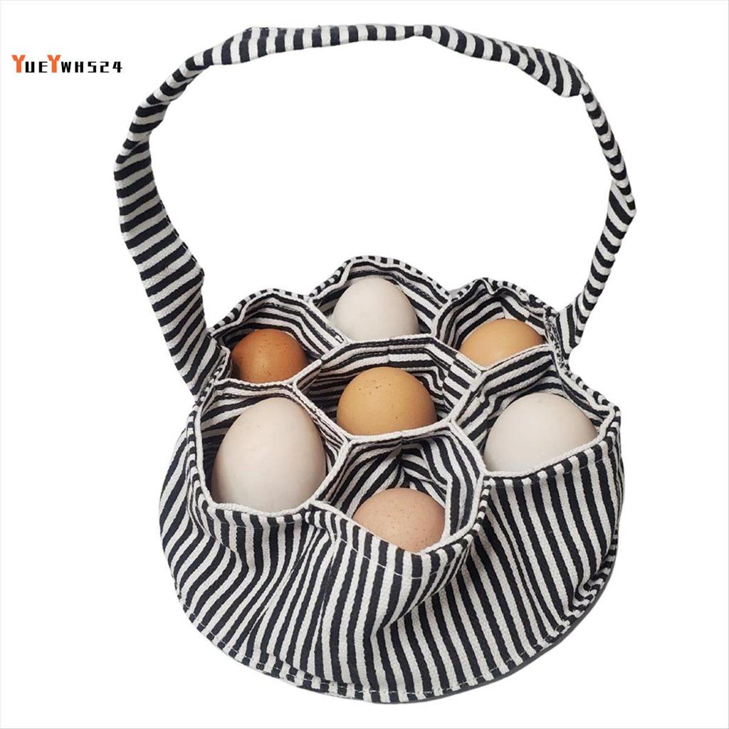 Giỏ đựng trứng bằng vải Mini Giỏ đựng trứng gà để tập hợp trứng - 1 giỏ đựng trứng với 7 túi đựng tr