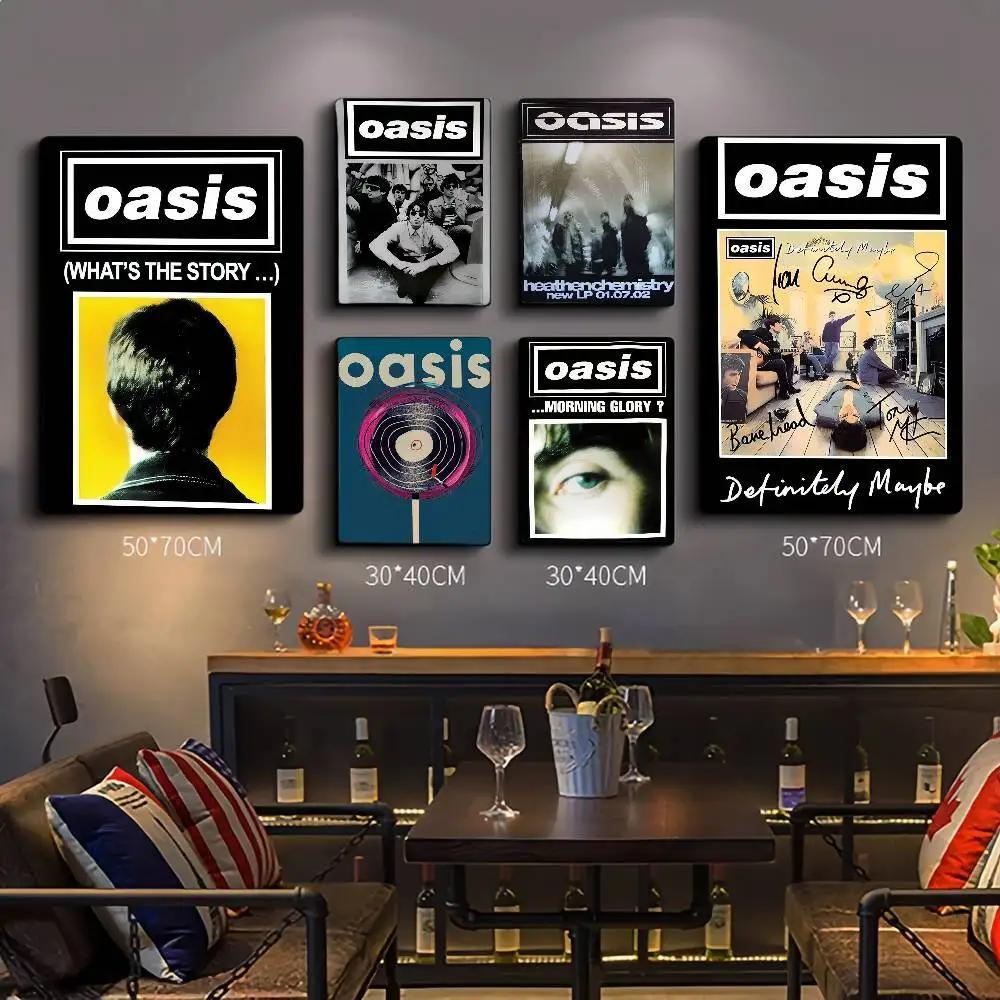 Oasis Band Cổ Điển Phim Áp Phích Vintage Phòng Bar Cafe Trang Trí Bắc Âu Trang Trí Nhà