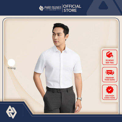 Áo sơ mi ngắn tay nam Phan Nguyễn, chất liệu modal cao cấp, mềm, thoáng mát, form slim fit SMC.566