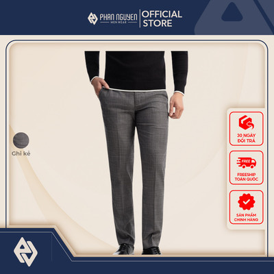 Quần âu nam Phan Nguyễn, chất liệu cao cấp, co giãn nhẹ, hạn chế nhăn form slim fit QVL.916