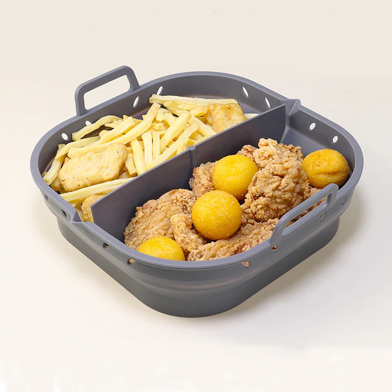 Silicone Air Fryer Liners Vuông Có Thể Tái Sử Dụng Giỏ Silicon Dễ Dàng Làm Sạch Nồi Chiên Không Khí 