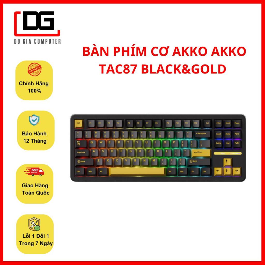 AKKO Bàn Phím Cơ TAC87 Black&Gold Mirror Switch 3 Mode Kết Nối RGB.backlit Gaming Keyboard