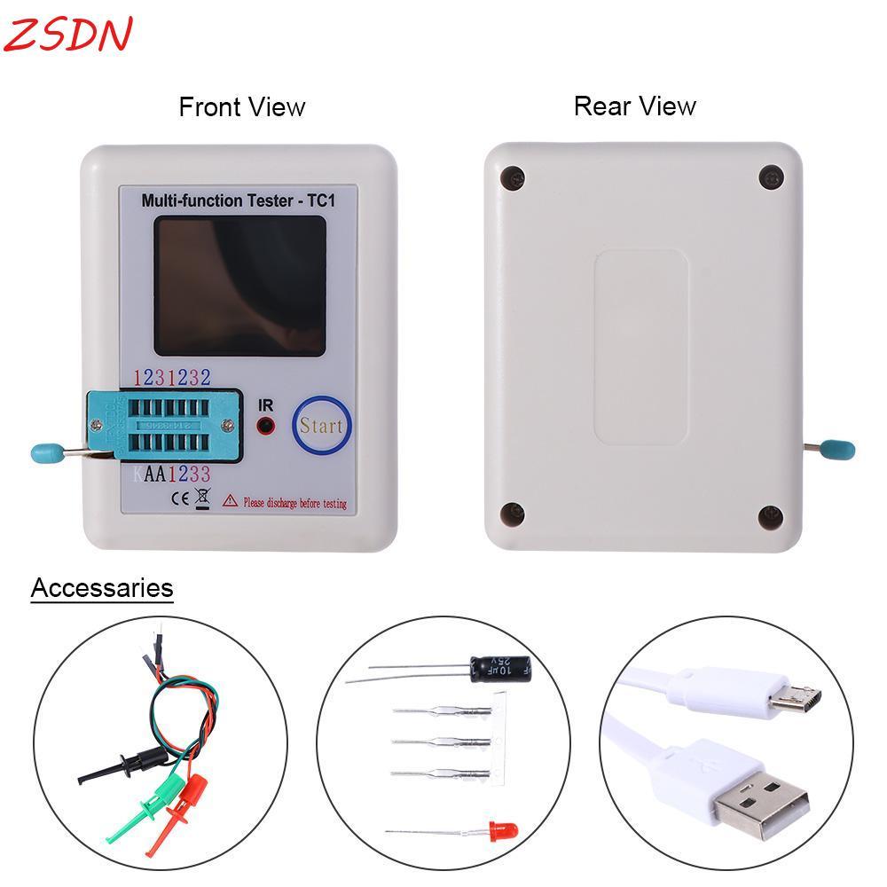 Máy đo kiểm tra điện trở ZSDN Đèn nền tự động Đa chức năng LCR-TC1 Diode Triode Tụ điện