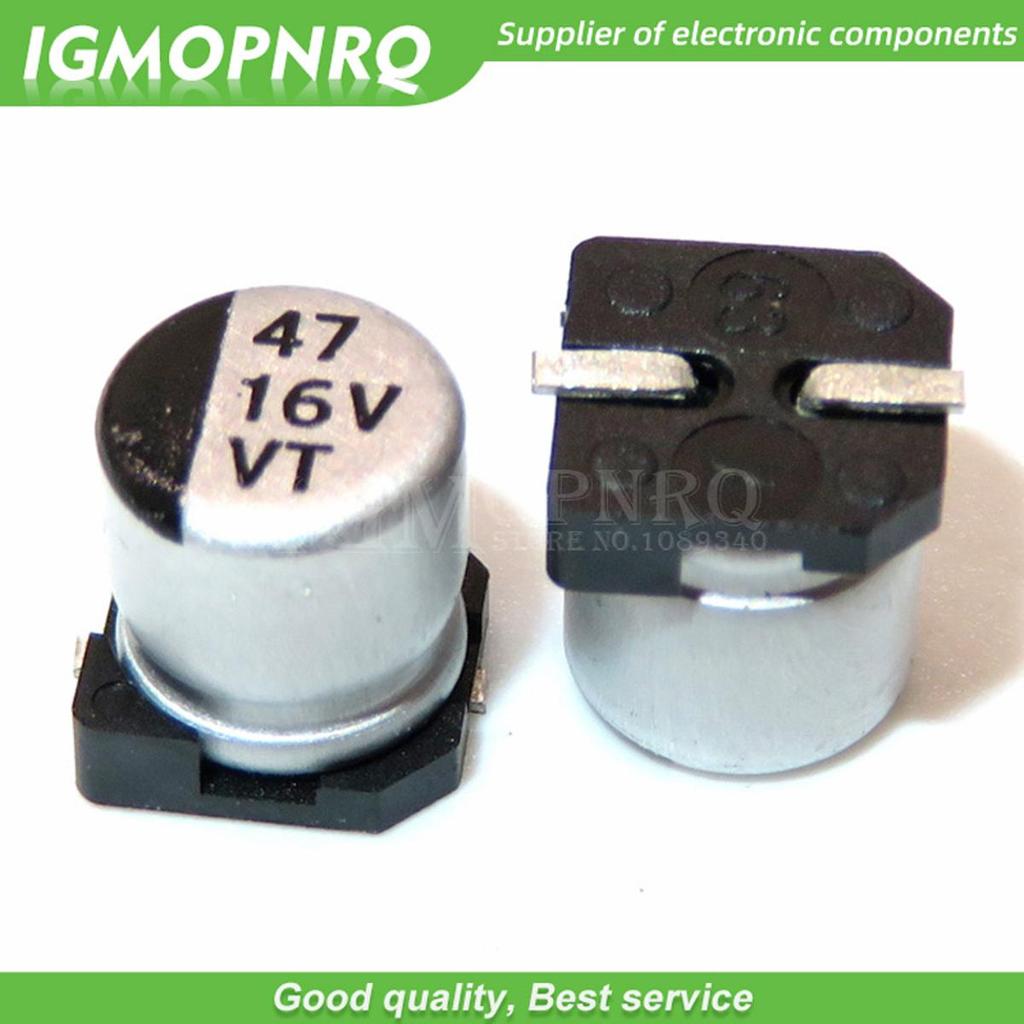 10 chiếc 16V47UF 5 * 5.5mm SMD tụ điện điện phân nhôm 47uf 16v 16V47UF-SMD
