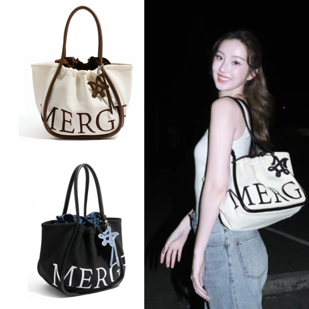Túi xách vải canvas hình chữ M phiên bản giới hạn. Túi mua sắm nhiều lần tại Hoa Kỳ MERGE