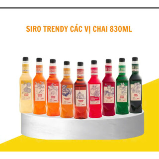 Siro TRENDY các vị chai 830ml pha trà hoa quả, trà sữa thơm ngon, chuyên dùng trong pha chế
