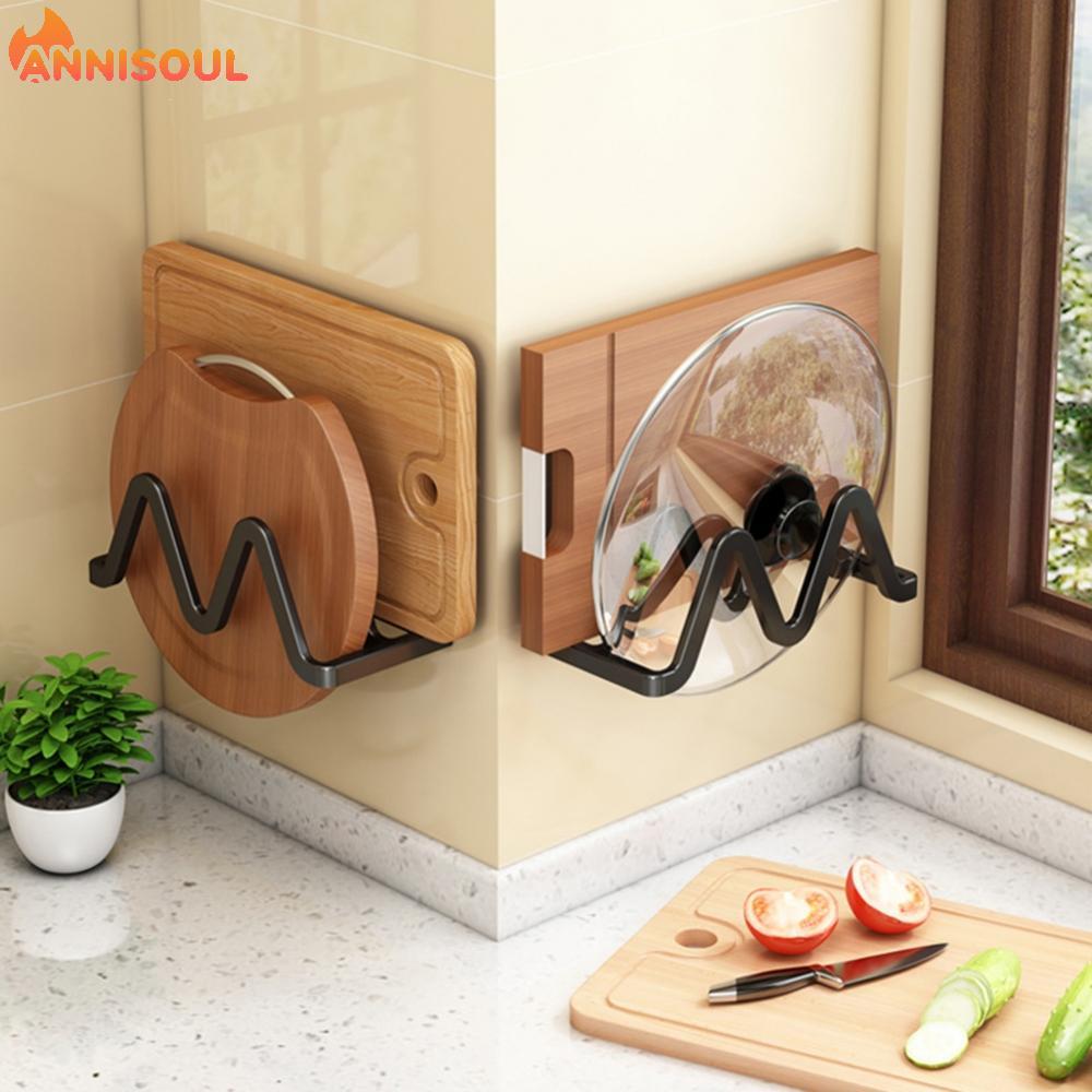 [NISO]Pot Lid Rack Space-saving Design Dual Slot Organization For Cabinet Doors