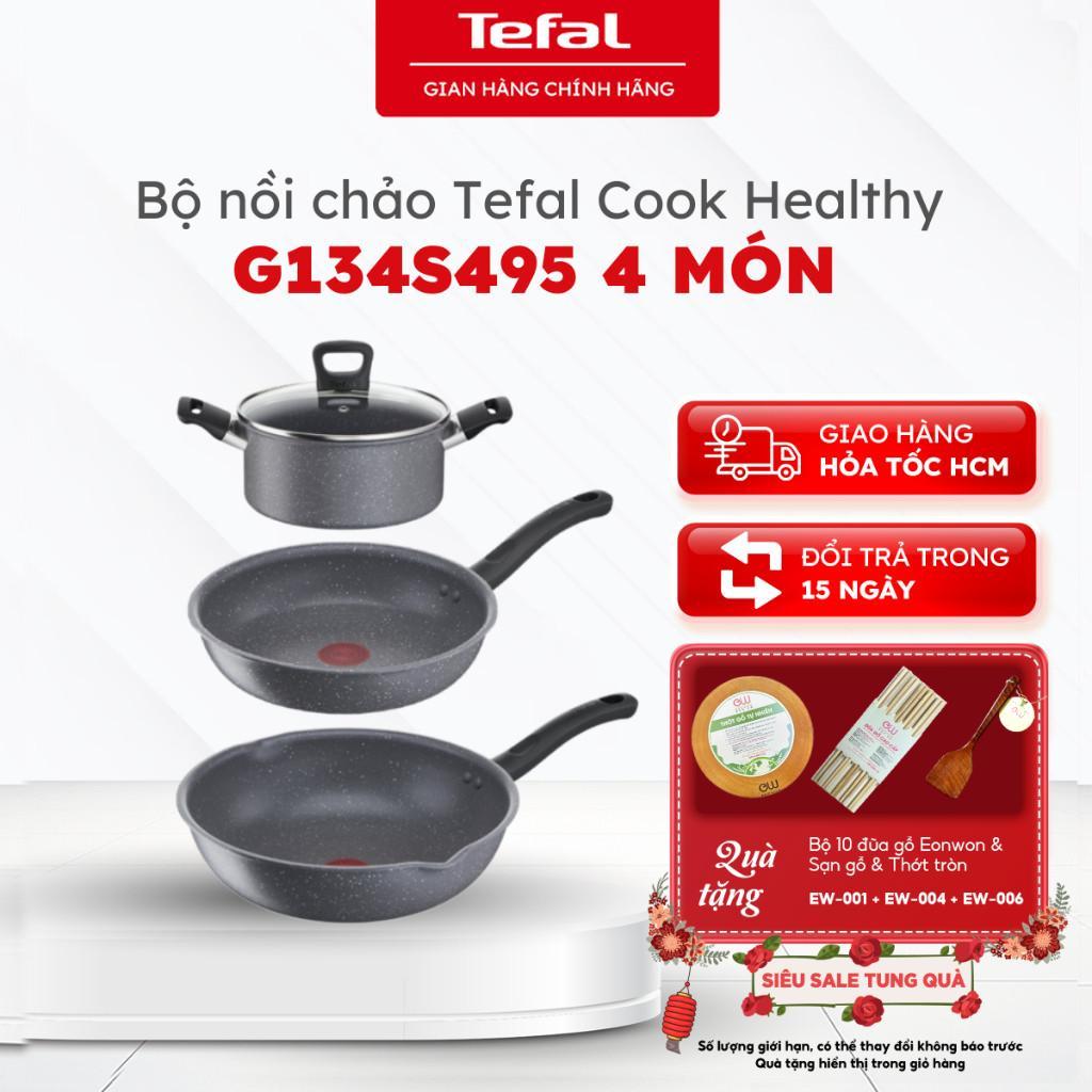 Bộ nồi chảo Tefal Cook Healthy G134S495, 4 món |Bảo hành 2 năm