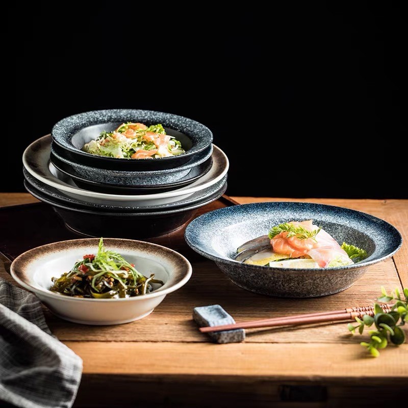 Pasta Đĩa Sáng Tạo Mũ Đĩa Dày Mũ Súp Bát Pasta Tấm Hộ Gia Đình Phương Tây Đĩa Thực Phẩm Đĩa Sâu Nhật
