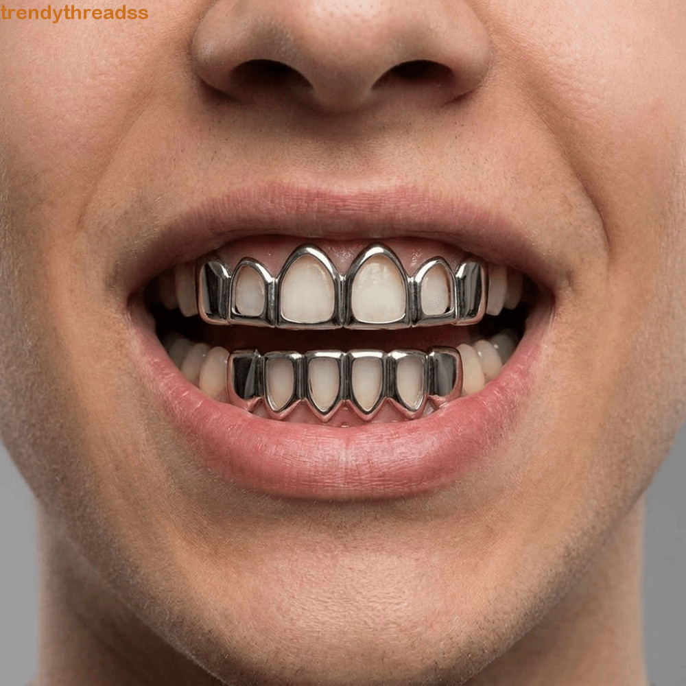 LEADIGOL 2 Cái / bộ Charm Răng Grillz, Hip Hop Classic Dental Grills, Top Bottom Set Bóng Hợp Thời T