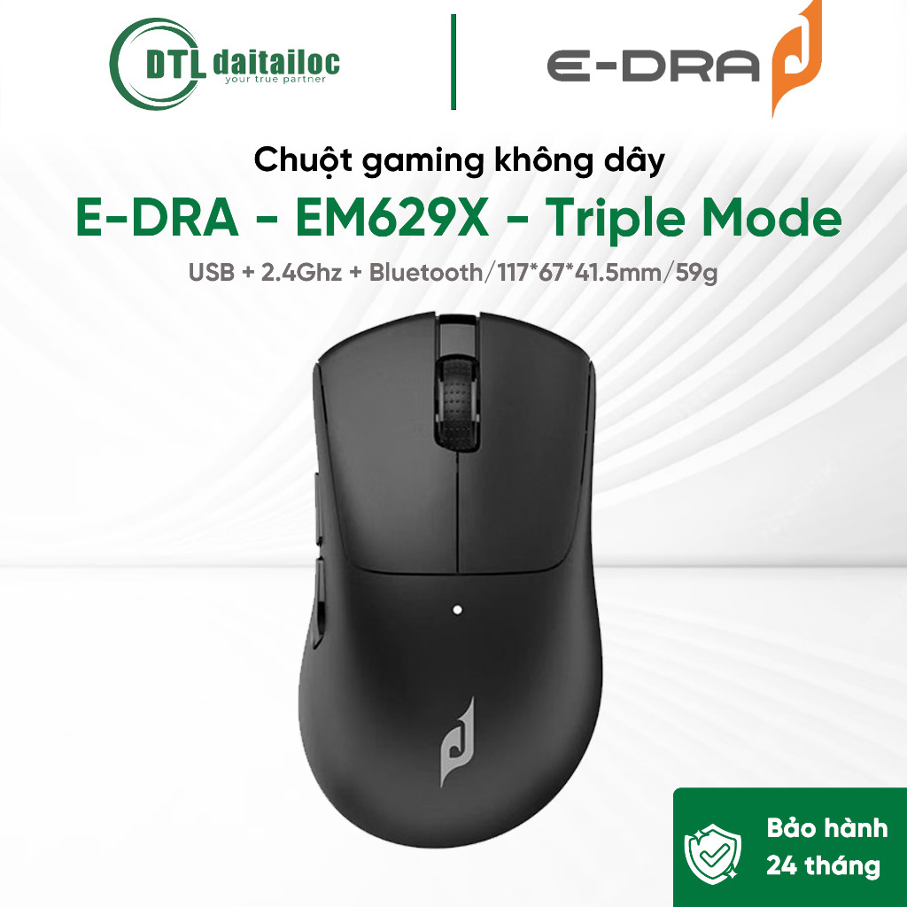 Chuột gaming không dây E-DRA EM629X - Triple Mode | Chính Hãng | Bảo Hành 24 Tháng