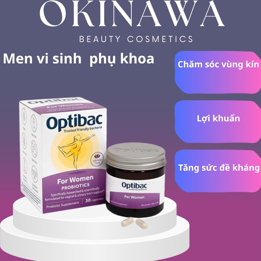 Men vi sinh Optibac tím phụ khoa (30v/ 90v) hỗ trợ vùng kín cho phụ nữ và mẹ bầu Optibac Probiotics