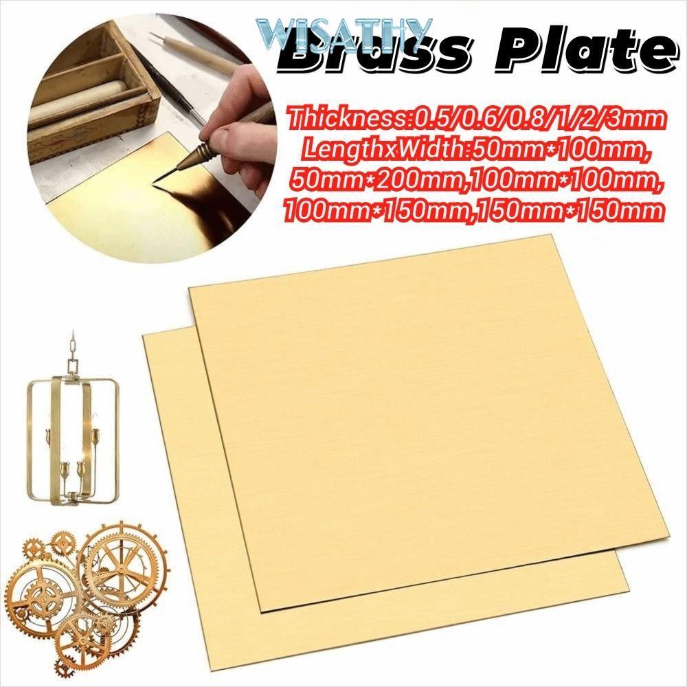 WISATHY Tấm đồng thau WISHY, Tấm đồng thau nhiều kích cỡ, Khung CNC cắt 0,5 / 1 / 2 / 3mm