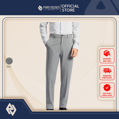 Quần âu nam Phan Nguyễn, chất liệu cao cấp, dày dặn, co giãn tốt, form slim fit QVL.841