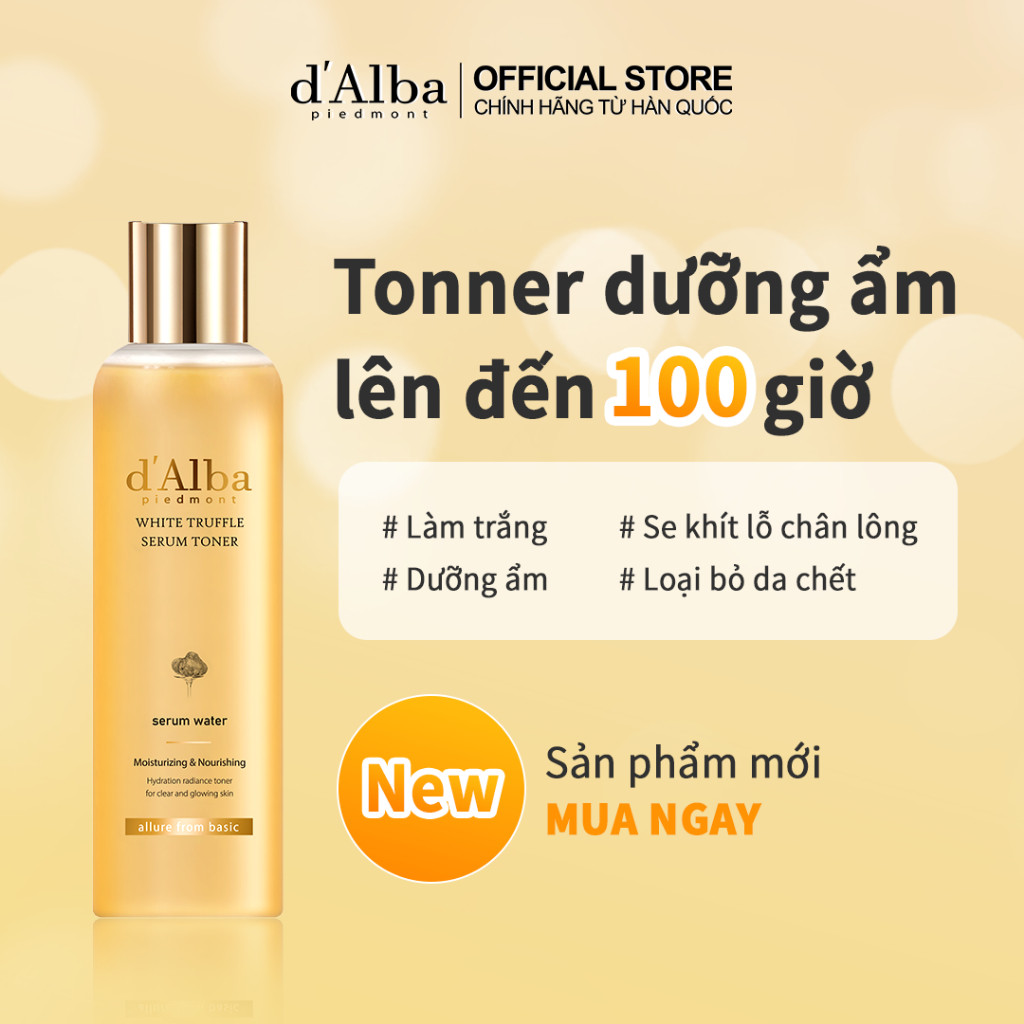 Toner Serum d'Alba Chính Hãng - Cấp Ẩm Sâu, Tăng Sáng Da, Thu Nhỏ Lỗ Chân Lông 180ml-COD