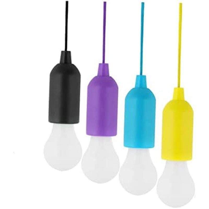 ing Light Bulb Portable Pull Cord Lantern for Camping Tents Patios Gardens White Light Mixed Colors 