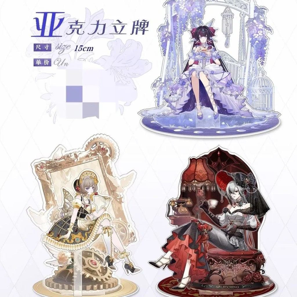 Standee Genshin Impact Mô Hình Mica Arlecchino Columbina Sandrone 15cm Trang Trí Bàn Học Quà Tặng Fa