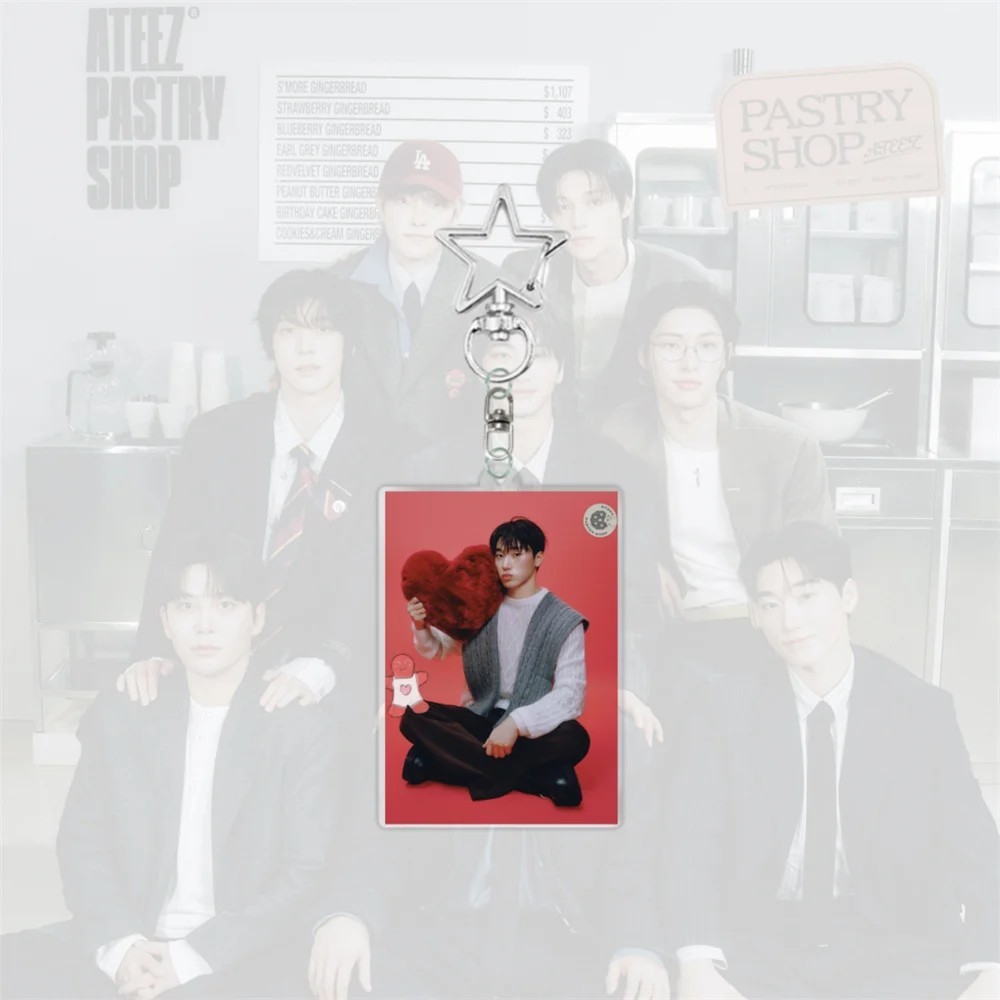 Móc khóa ATEEZ 2026 Seasons Greetings mica acrylic in hình Mingi Yunho phụ kiện treo balo túi xách q