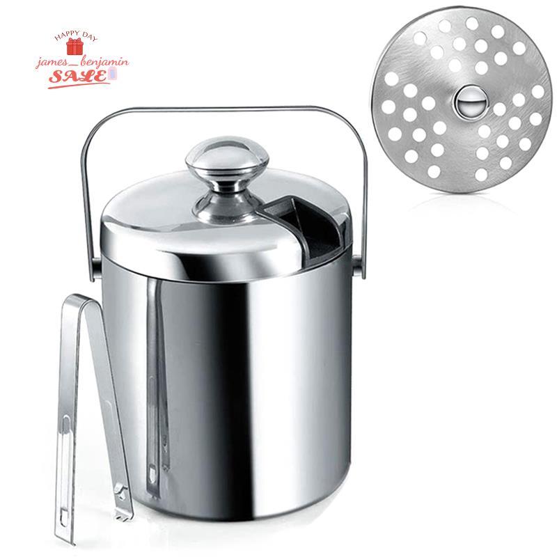 Xô đá có nắp, Xô đá hai lớp có nắp, bằng thép không gỉ, Xô đá cách nhiệt 1,3 lít