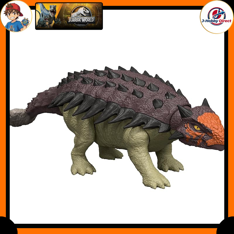 Mattel Jurassic World Action Figure – Roaring Ankylosaurus, Dinosaur Toy for Kids, Approximately 25.
