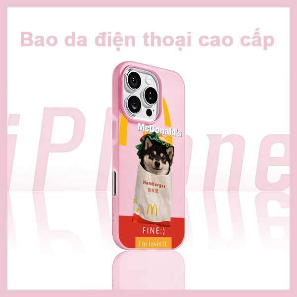 Ốp Lưng iPhone Chó Shiba Hamburger Mc Gấu Đáng Yêu  iP 11/12/13/14/15/16/17/Plus/Pro/Max