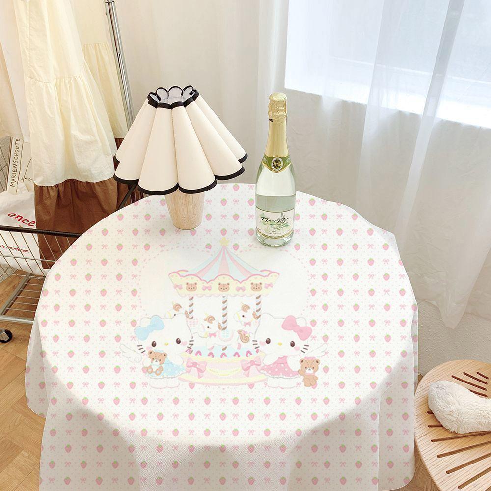 Hello Kitty Sanrio Khăn Trải Bàn Nhung Dễ Thương 90x60 120x80 Ins Phong Cách Để Bàn Trang Trí Phòng 