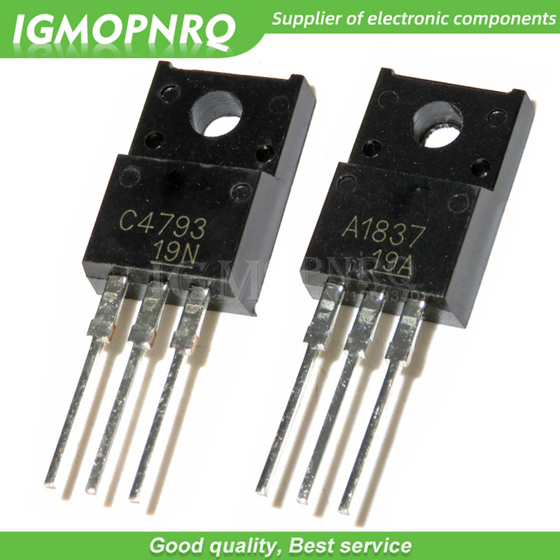 5 Cặp A1837 C4793 2SA1837 2SC4793 (5 CÁI * A1837 + 5 CÁI * C4793) Ống cặp âm thanh nổi TO-220F mới n