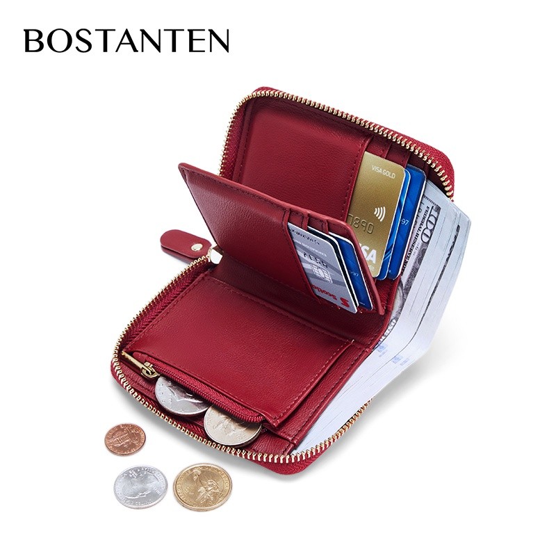 Ví nữ DC8 BOSTANTEN Ví ngắn PU Ví đựng tiền xu ba màu