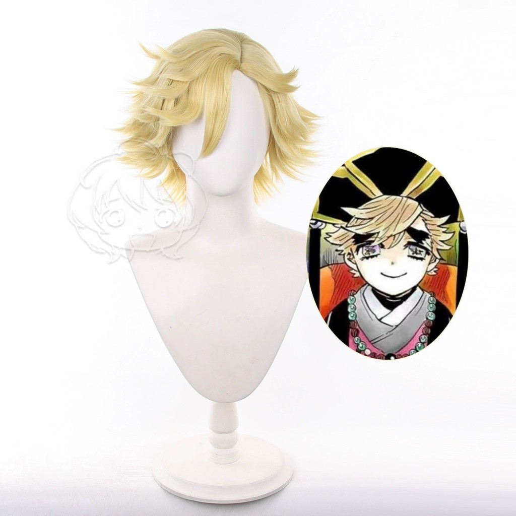Tóc Giả Ngắn Cho Demon Slayer: Kimetsu no Yaiba Douma Cho Anime Cosplay Tóc Giả