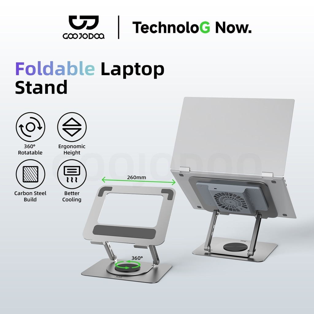 Giá Đỡ Laptop GOOJODOQ 360° Tản Nhiệt Tốt, Đặt Quạt Được, Chắc Chắn 10kg, Gấp Gọn | BigBuy360 - bigbuy360.vn