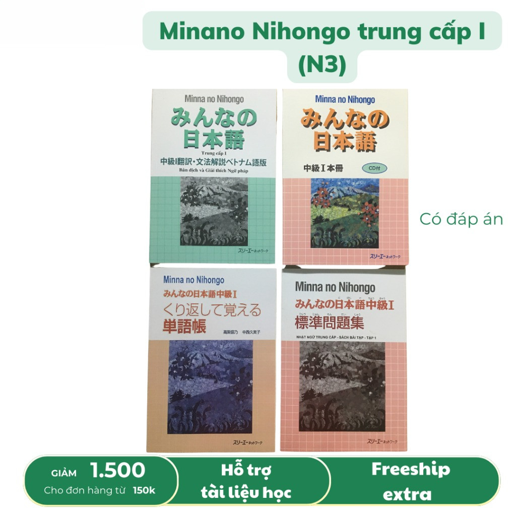 Aha - Sách tiếng nhật - Trọn bộ Minna No Nihongo Trung Cấp 1 - Tương Đương Trình Độ N3 ( Lẻ Tuỳ Chọn