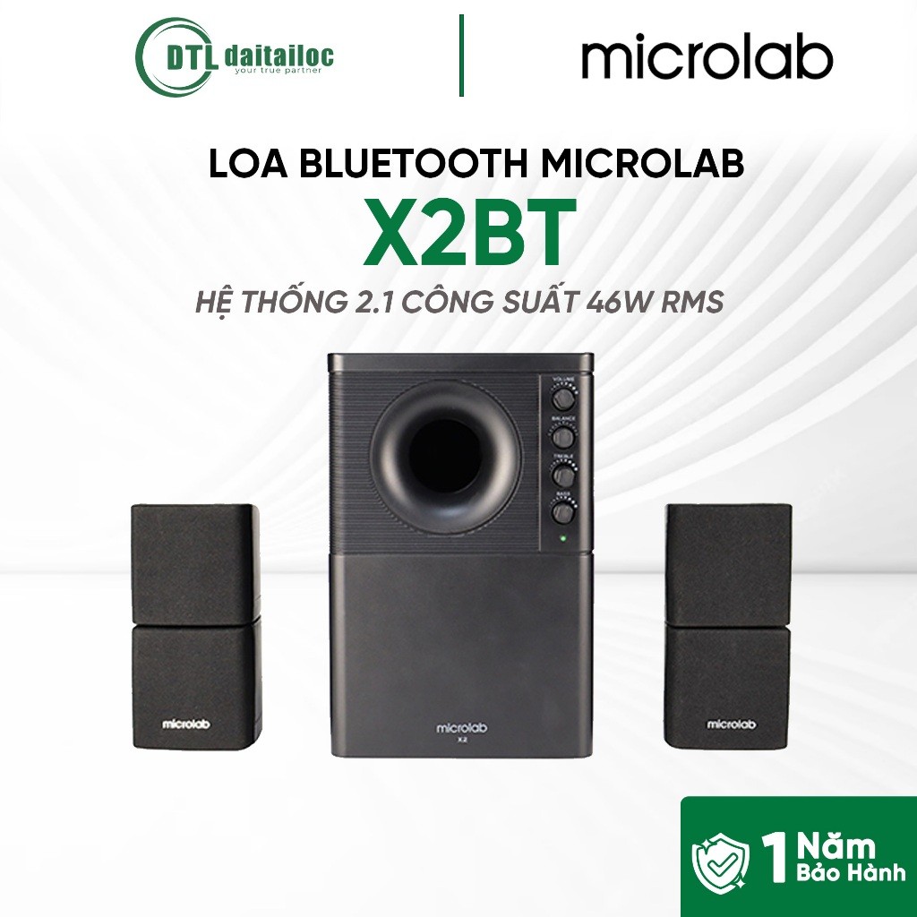 LOA BLUETOOTH MICROLAB X2BT HỆ THỐNG 2.1 CÔNG SUẤT 46W RMS | CHÍNH HÃNG | BẢO HÀNH 12 THÁNG