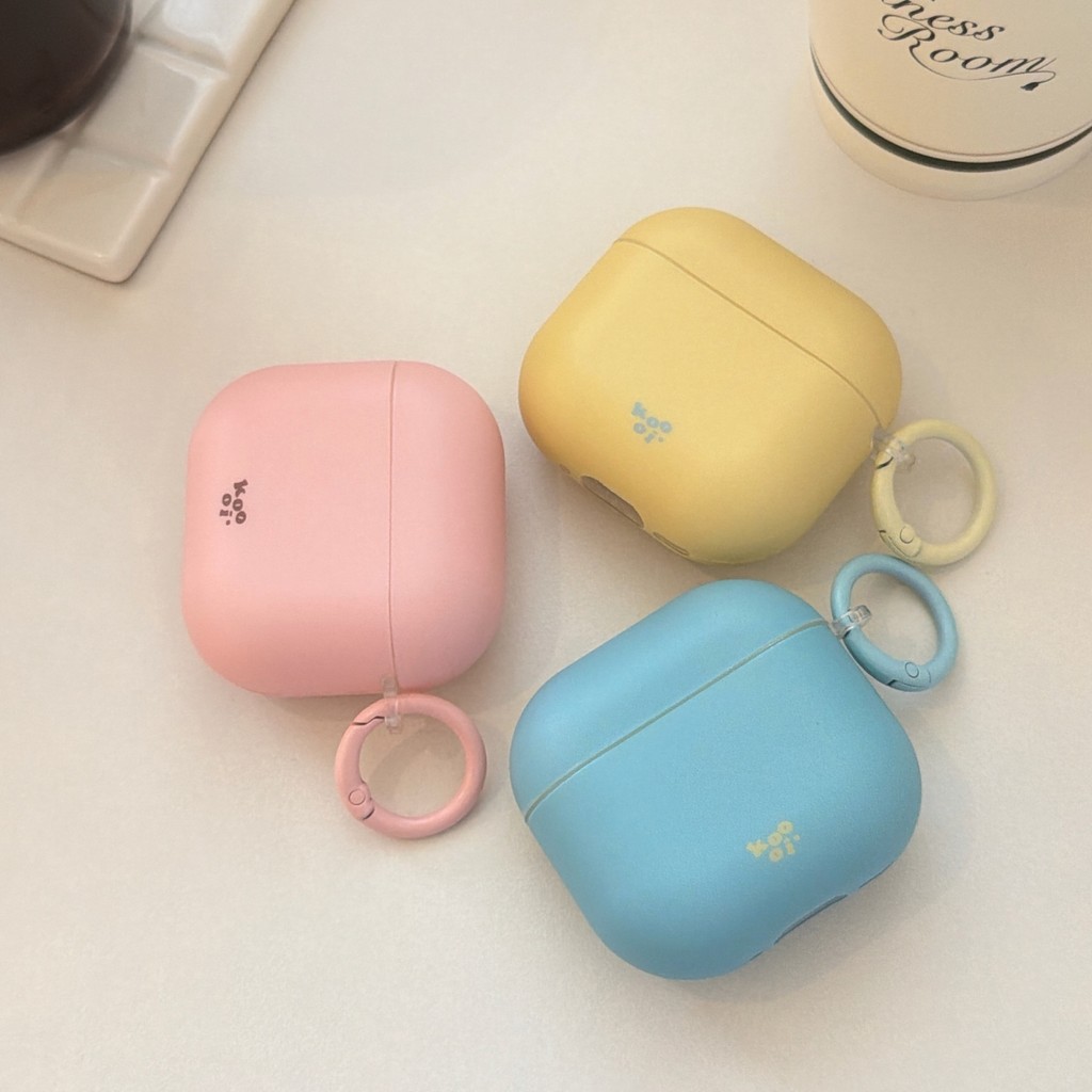 Vỏ tai nghe màu kẹo Macaron mờ đơn giản Ins có vòng chống thất lạc cho AirPods 4 AirPods 3 Pro 2 Pro