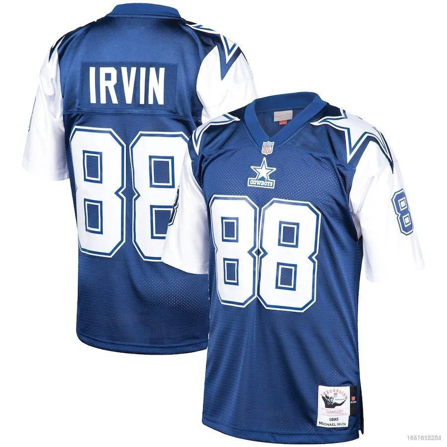 Yb2 Dallas Denims NFL Rugby Jersey Irvin Aikman T Top Jersey Vải sao