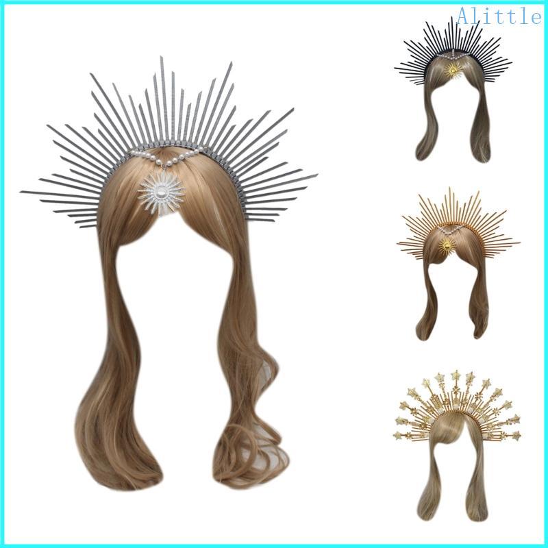 Alia DIY Pearls Halo Crown Hair Hoop Vintage Pageant Phụ kiện tóc cho đám cưới